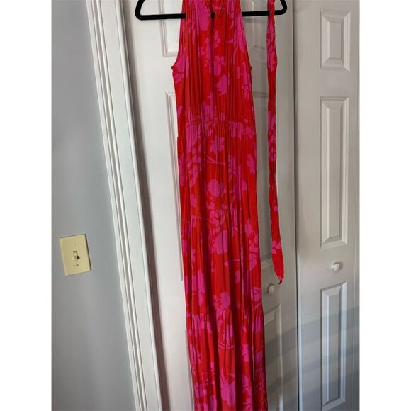 Women's Floral Halter Maxi Dress Multicolor Size M Summer Casual - Picture 7 of 11